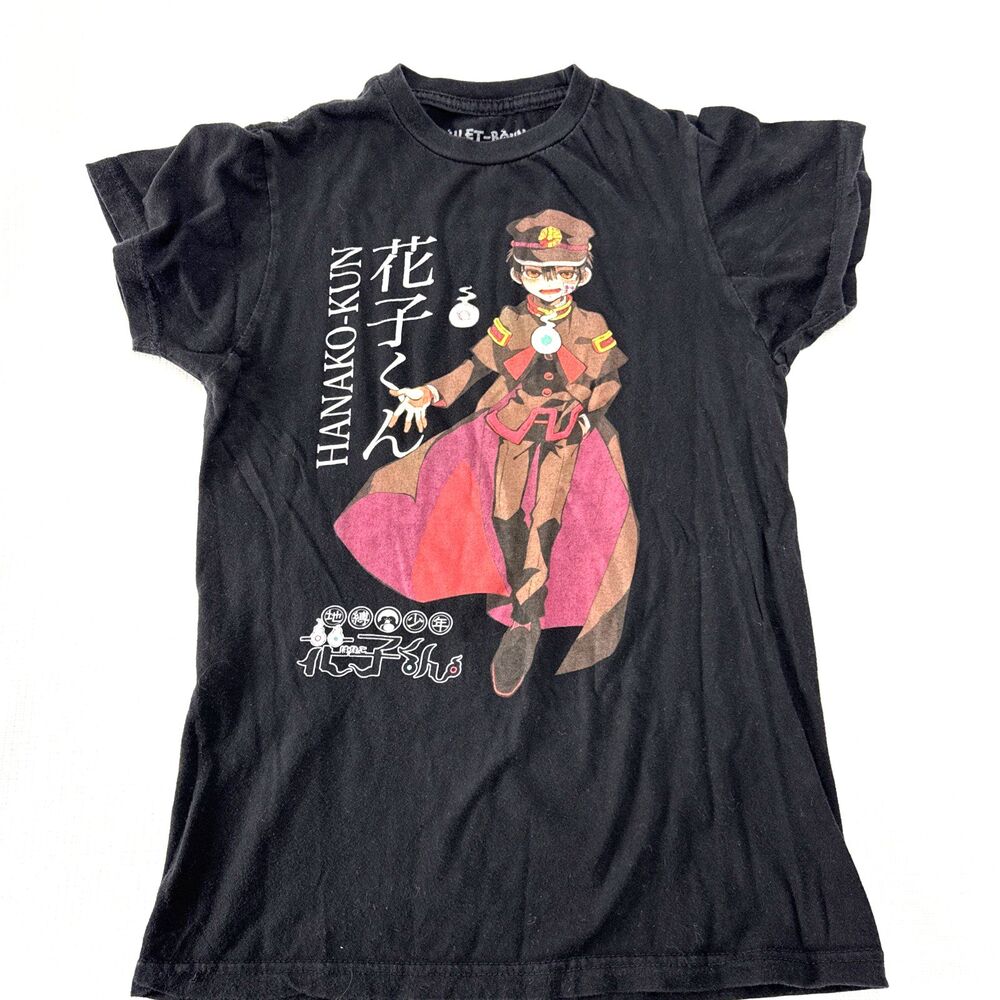 Anime Toilet Bound Hanako-Kun SS Black Screen Printed T-shirt Anime Manga - XS